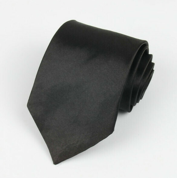 Hot Recommended Solid Color Simulated Silk Tie (Black)