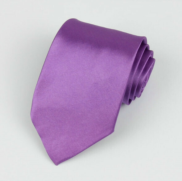 Hot Recommended Solid Color Simulated Silk Tie (Purple)