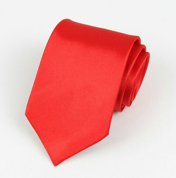Hot recommendation solid color simulated silk tie (big red)