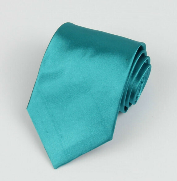 Hot Recommended Solid Color Simulated Silk Tie (Lake Green)