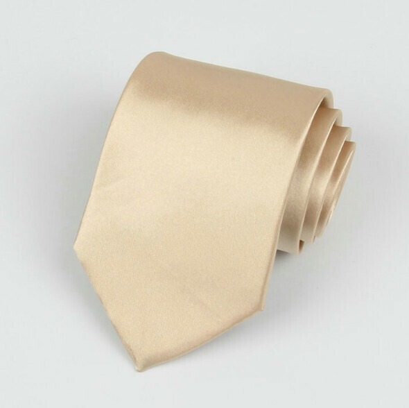 Hot Recommended Solid Color Simulated Silk Tie (Beige)