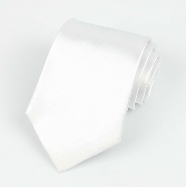 Hot Recommended Solid Color Simulated Silk Tie (White)
