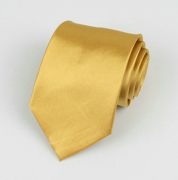 Hot Recommended Solid Color Simulated Silk Tie (Golden Yellow)