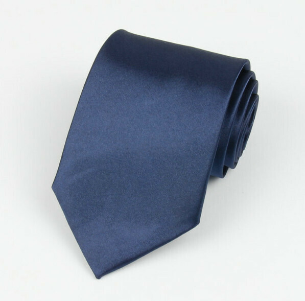 Hot Recommended Solid Color Simulated Silk Tie (Navy Blue)