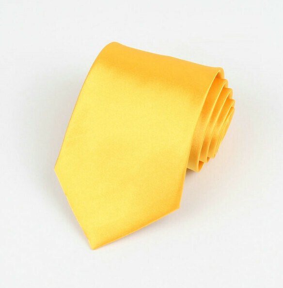 Hot recommendation solid color simulated silk tie (bright yellow)