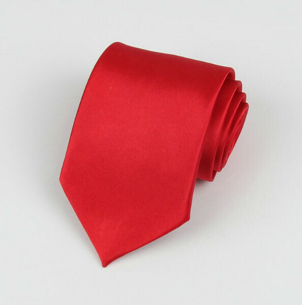 Hot Recommended Solid Color Simulated Silk Tie (Chinese Red)