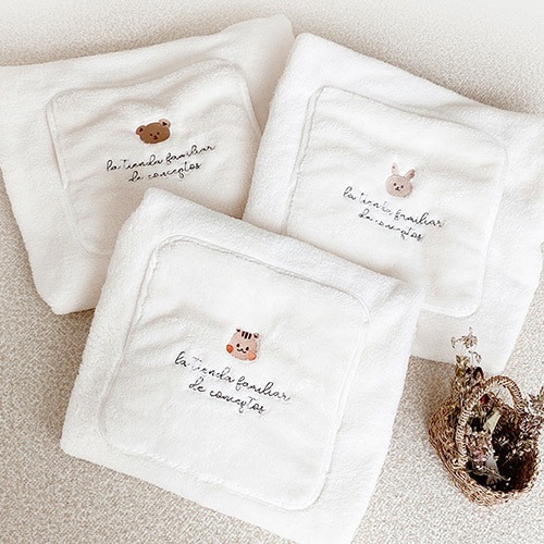 DOT動物朋友系列-微纖維雪花背巾毯