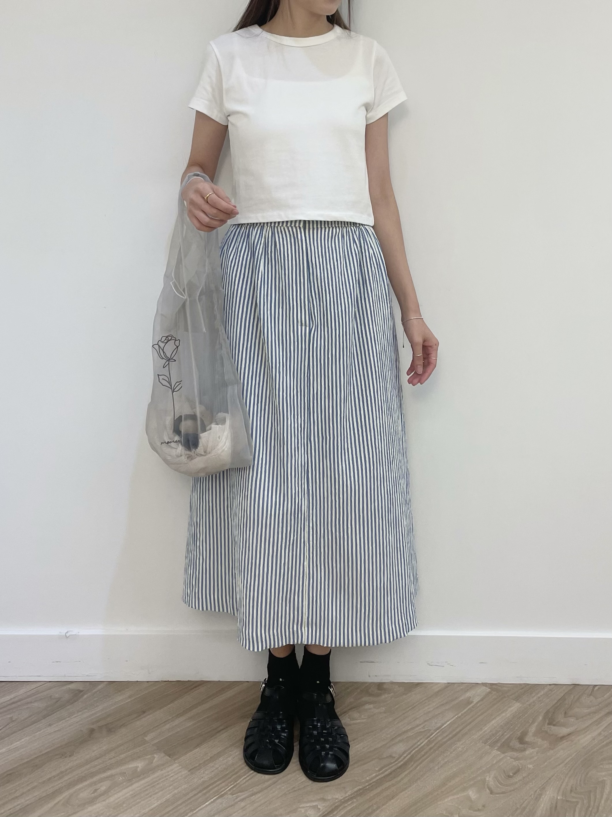 #228N159 零感重量，懶人皺皺傘襬長裙