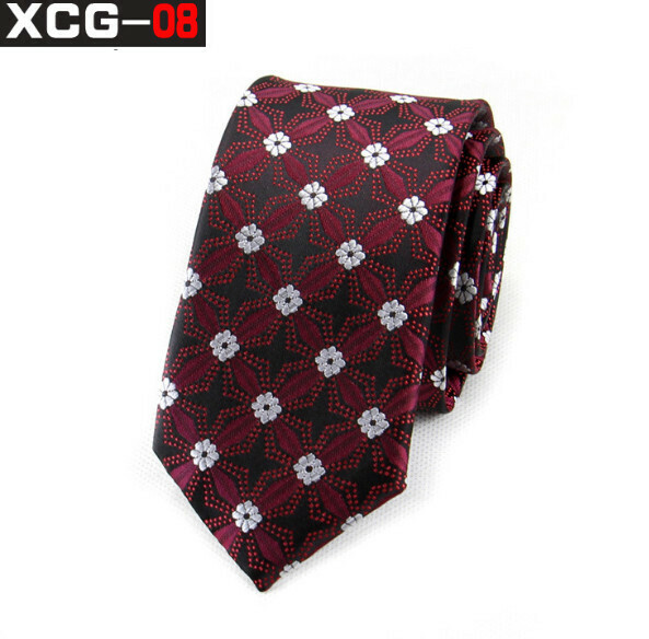 Popular polyester jacquard tie (XCG-08 flower)