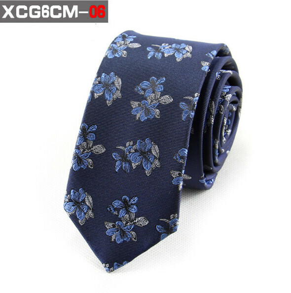 Popular 6cm narrow polyester jacquard fashion tie (XCG6cm-06)