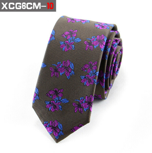 Popular 6cm narrow polyester jacquard fashion tie (XCG6cm-10)
