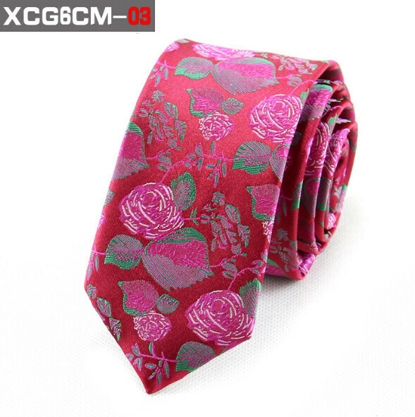 Popular 6cm narrow polyester jacquard fashion tie (XCG6cm-03)