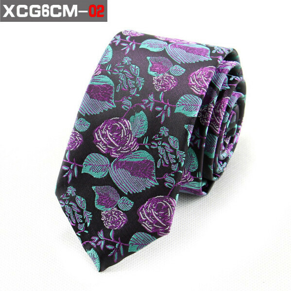 Popular 6cm narrow polyester jacquard fashion tie (XCG6cm-02)