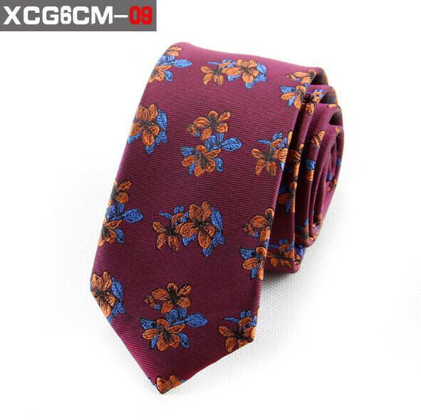 Popular 6cm narrow polyester jacquard fashion tie (XCG6cm-09)