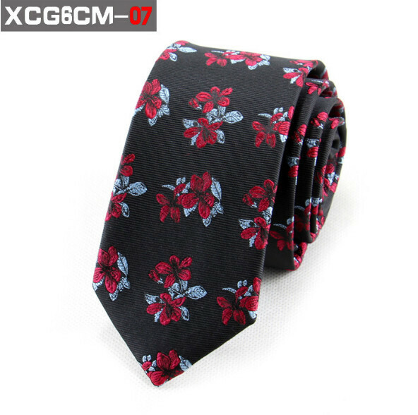 Popular 6cm narrow polyester jacquard fashion tie (XCG6cm-07)