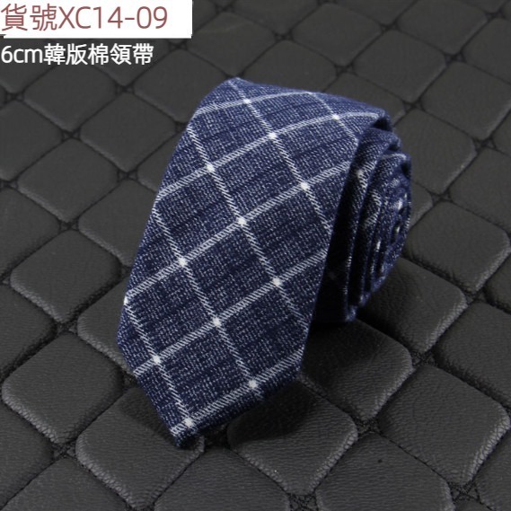 Popular narrow version cotton and linen plaid jacquard tie (item number XC14-09)