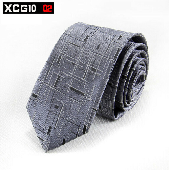 Popular jacquard polyester silk narrow tie (XCG10-02)