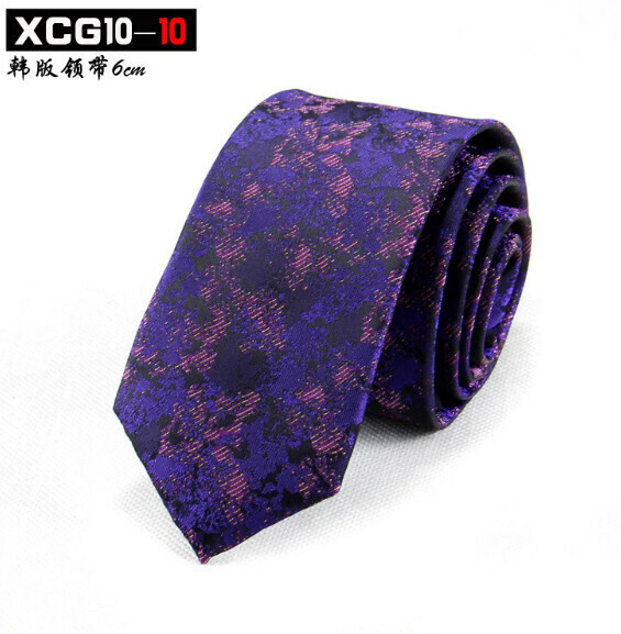 Popular jacquard polyester silk narrow tie (XCG10-10)