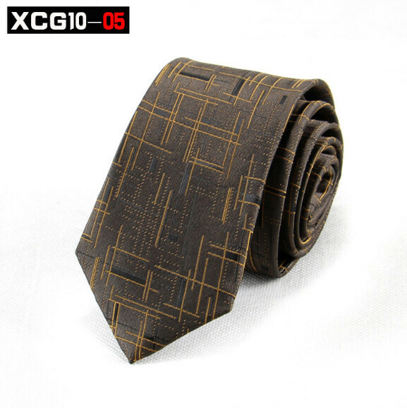 Popular jacquard polyester silk narrow tie (XCG10-05)