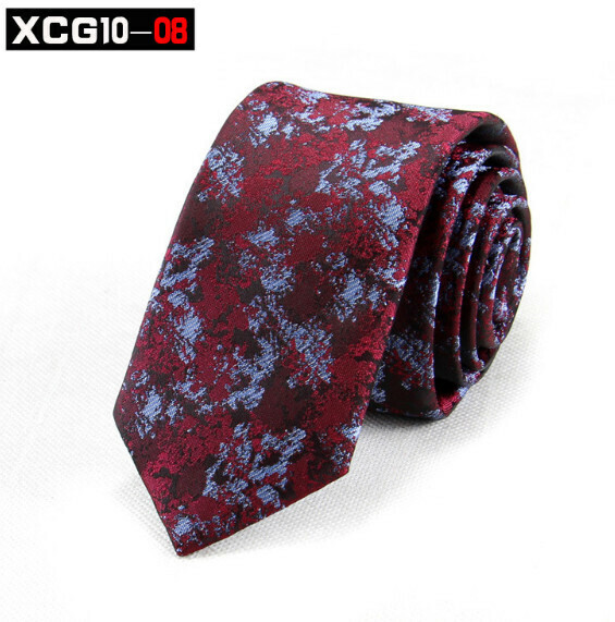 Popular jacquard polyester silk narrow tie (XCG10-08)