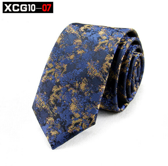 Popular jacquard polyester silk narrow tie (XCG10-07)