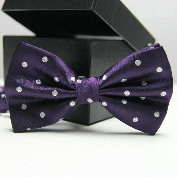 Popular polyester silk polka dot bow tie (polka dot 06)