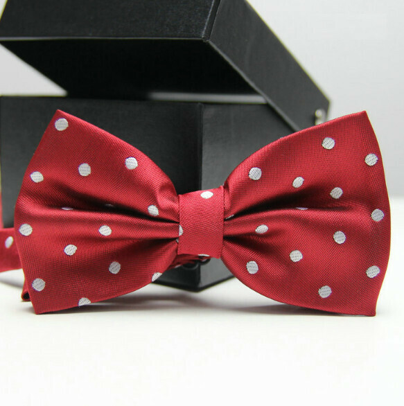 Popular polyester silk polka dot bow tie (polka dot 01)