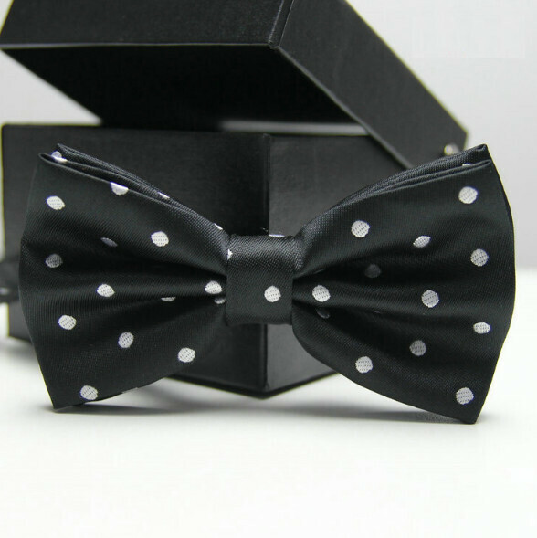 Popular polyester silk polka dot bow tie (polka dot 04)