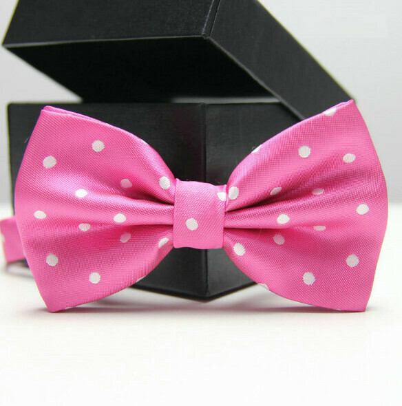Popular polyester silk polka dot bow tie (polka dot 02)