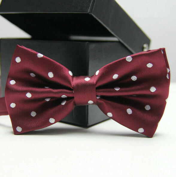 Popular polyester silk polka dot bow tie (polka dot 09)