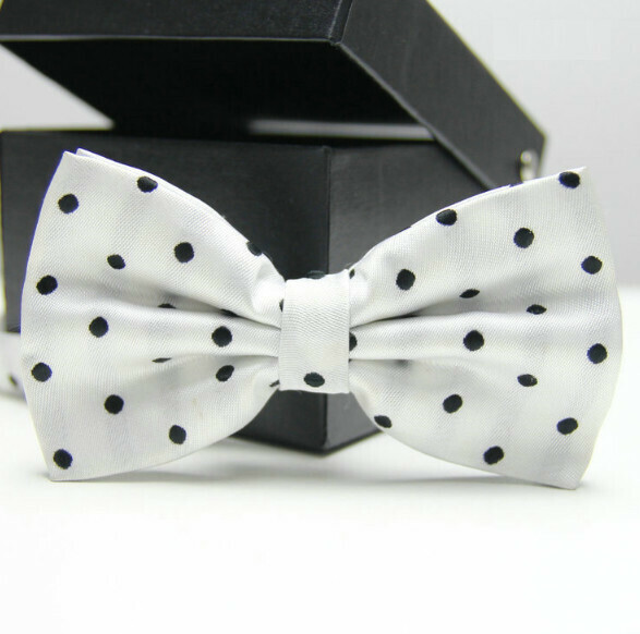 Popular polyester silk polka dot bow tie (polka dot 10)