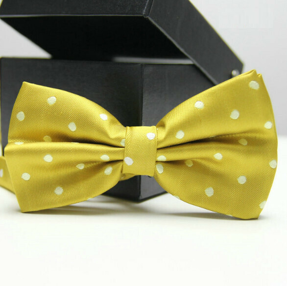New style polyester silk polka dot bow tie (polka dot 12)
