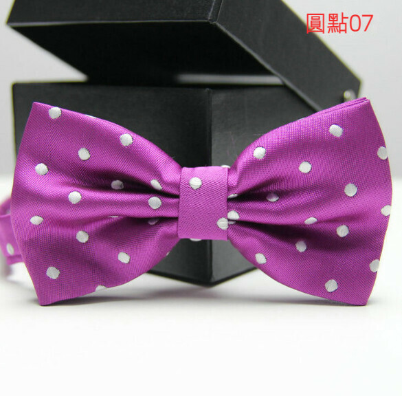 Popular polyester silk polka dot bow tie (polka dot 07)