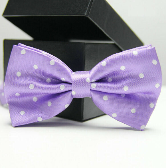 Popular polyester silk polka dot bow tie (polka dot 08)