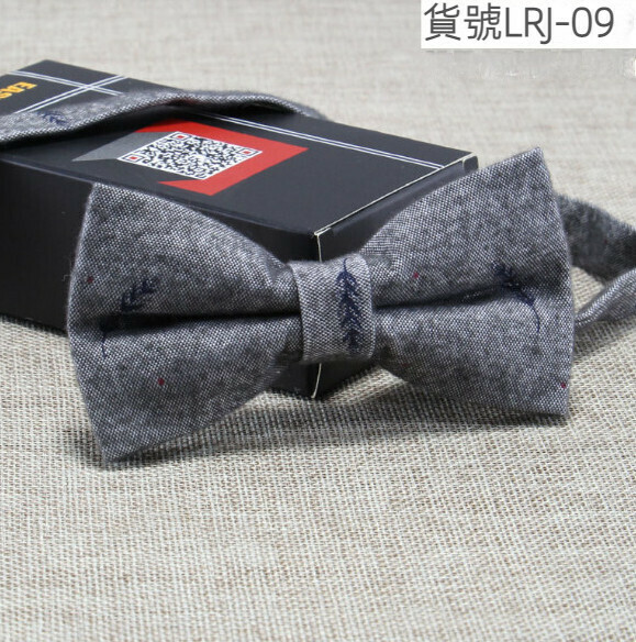 New casual printed cotton and linen bow tie (item number LRJ-09)