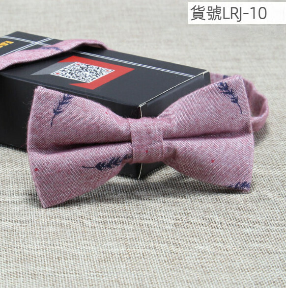 New casual printed cotton and linen bow tie (item number LRJ-10)