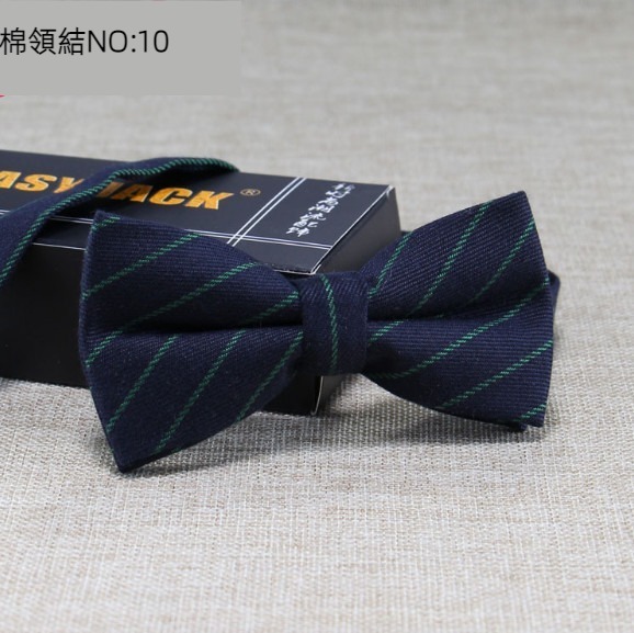 New polyester-cotton striped plaid bow tie (cotton bow tie: 10)