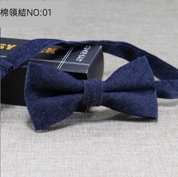New polyester-cotton striped plaid bow tie (cotton bow tie: 01)