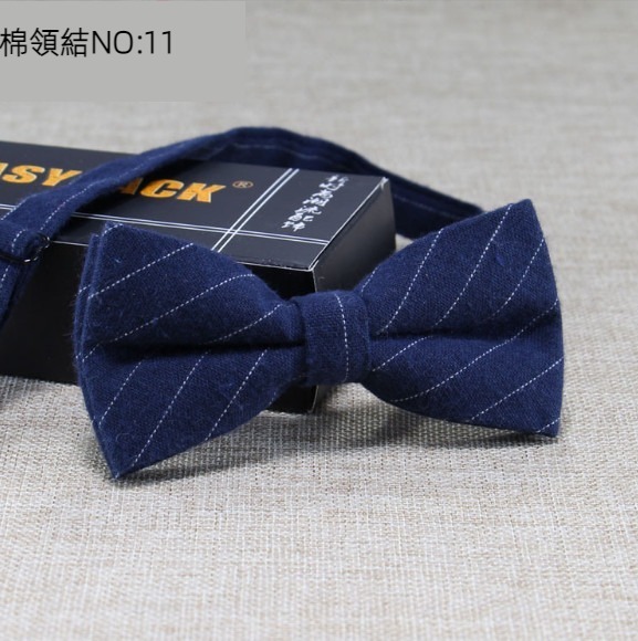 New polyester-cotton striped plaid bow tie (cotton bow tie: 11)