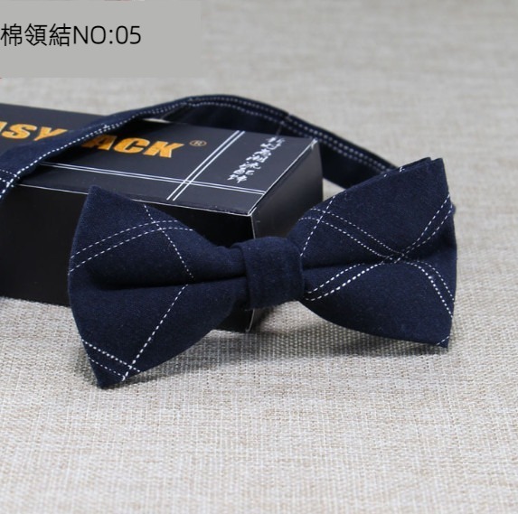 New polyester-cotton striped plaid bow tie (cotton bow tie: 05)