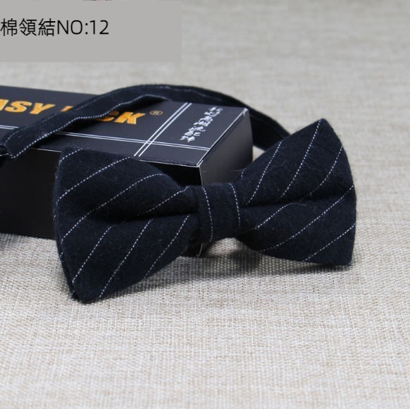 New polyester-cotton striped plaid bow tie (cotton bow tie: 12)