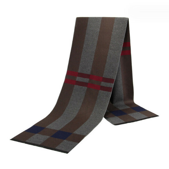 New warm brushed plaid scarf (casual style-09) (size: length 180*width 30cm)