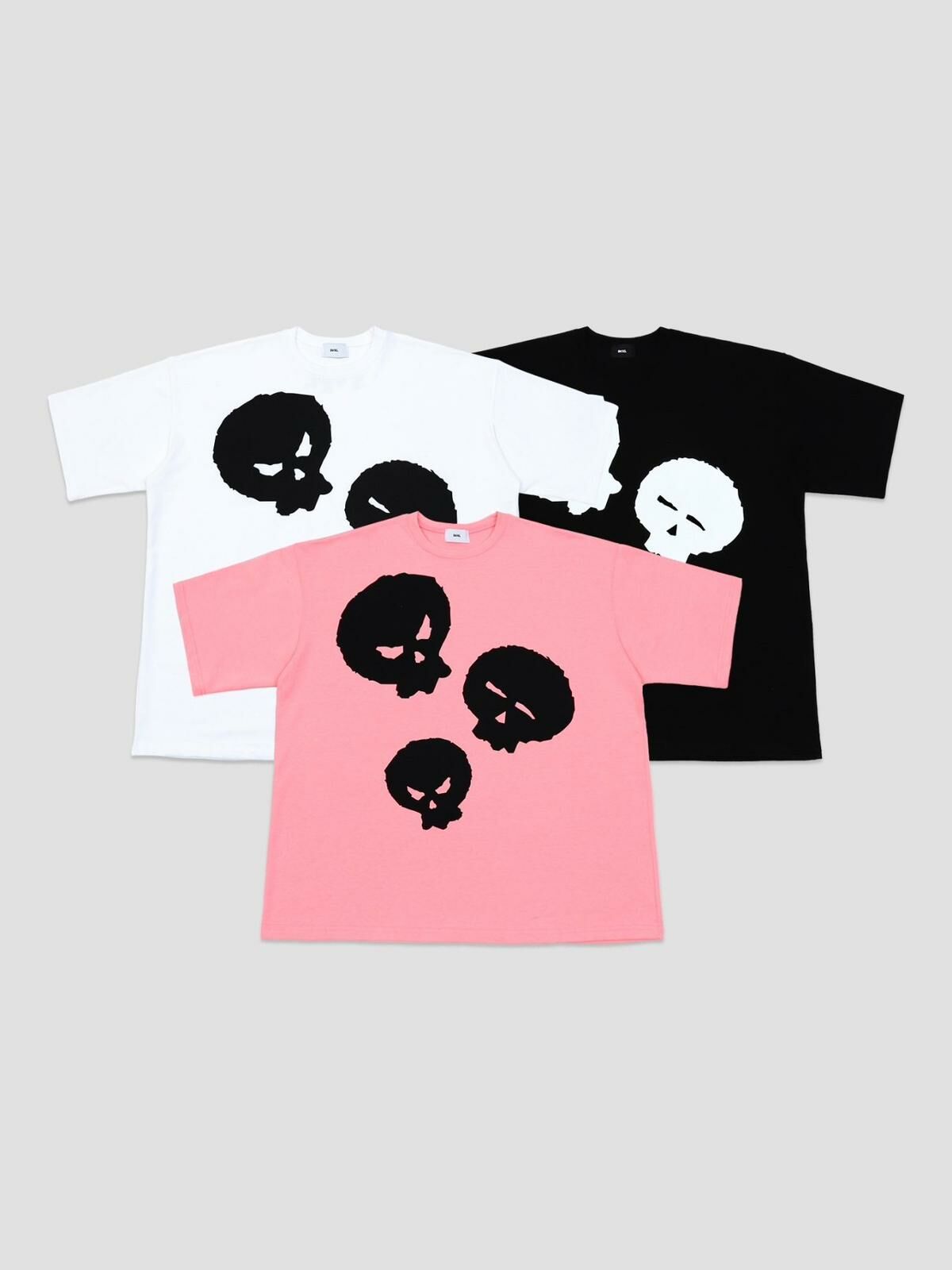 OverSize骨骷髏頭圖案英文字短袖Tee SVXL-025T