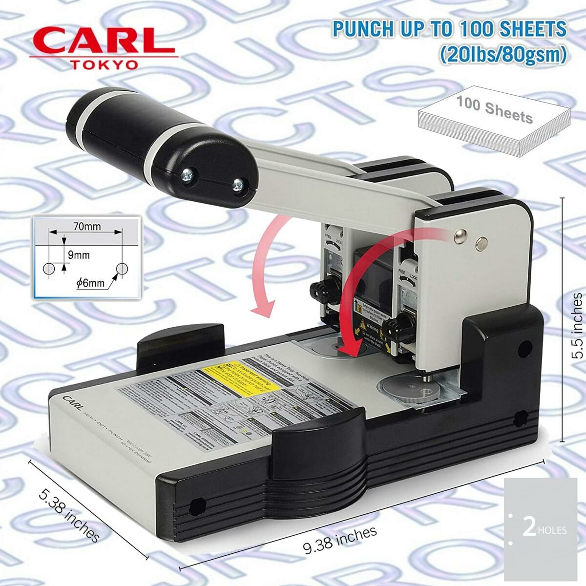 CARL - 日本 CARL 重型雙孔打孔機, 100張一次性 #HD-410N《香港行貨》