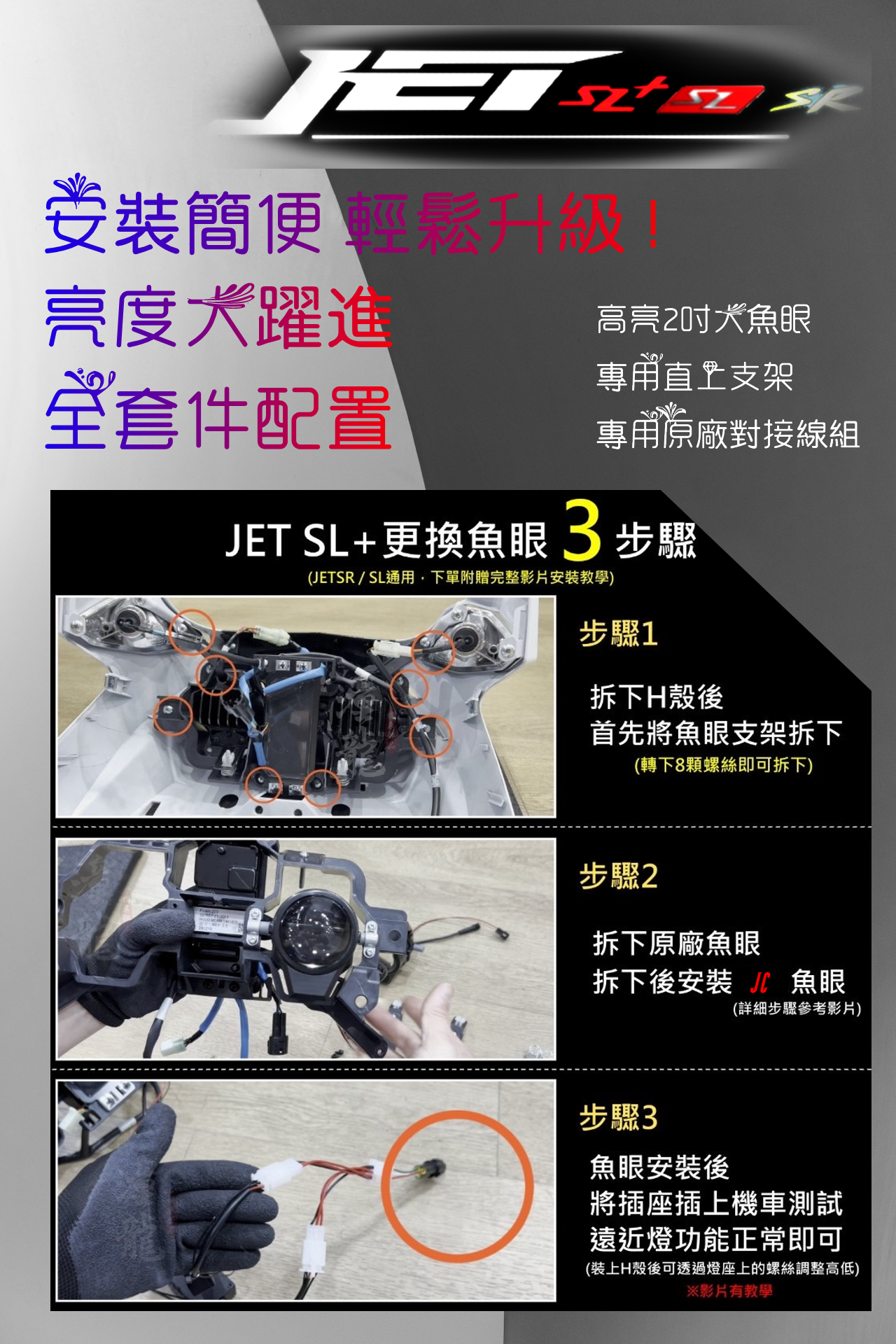 【匠心】JC魚眼直上套件 JETS/SR/SL/SLPIUS