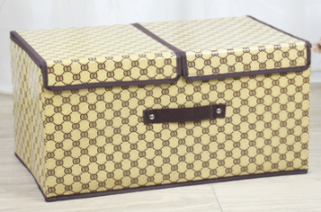 Clothes storage box organizer (laminated - coffee beans) (small 36*25*16cm)