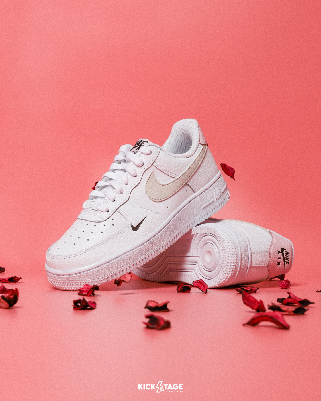 **特價售出無退換**女鞋 NIKE AIR FORCE 1'07 'Tumbled Pink' 櫻花奶油 雙勾 壓印小勾 荔枝皮 休閒鞋【HF9992-100】AF1