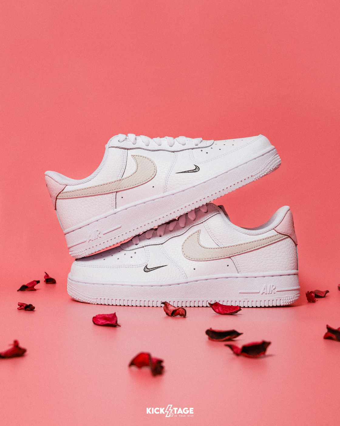 **特價售出無退換**女鞋 NIKE AIR FORCE 1'07 'Tumbled Pink' 櫻花奶油 雙勾 壓印小勾 荔枝皮 休閒鞋【HF9992-100】AF1