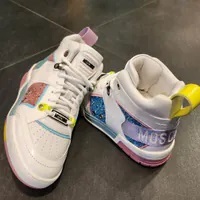 [S] LOVE MOSCHINO LOGO DETAILED LACE UP SNEAKER,WHITE MULTI, MA15604G0EMJC60A [FINAL SALE] (SLM388)