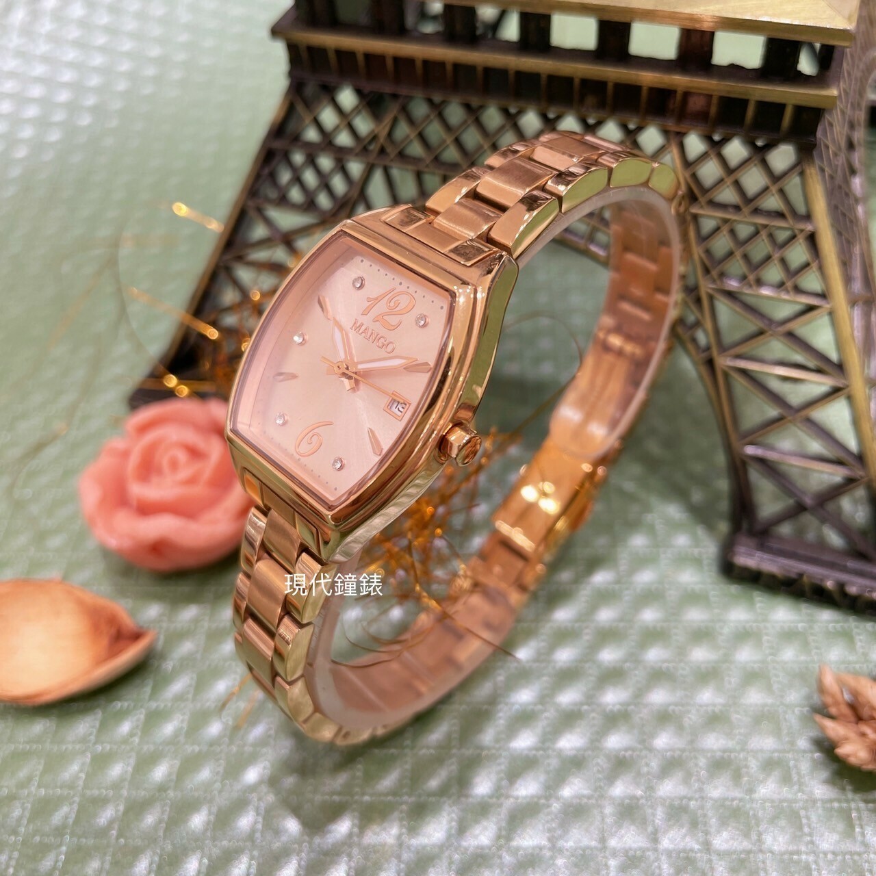 【MANGO】典雅時光酒桶型 (粉面)MA6760L-13R 25mm 現代鐘錶